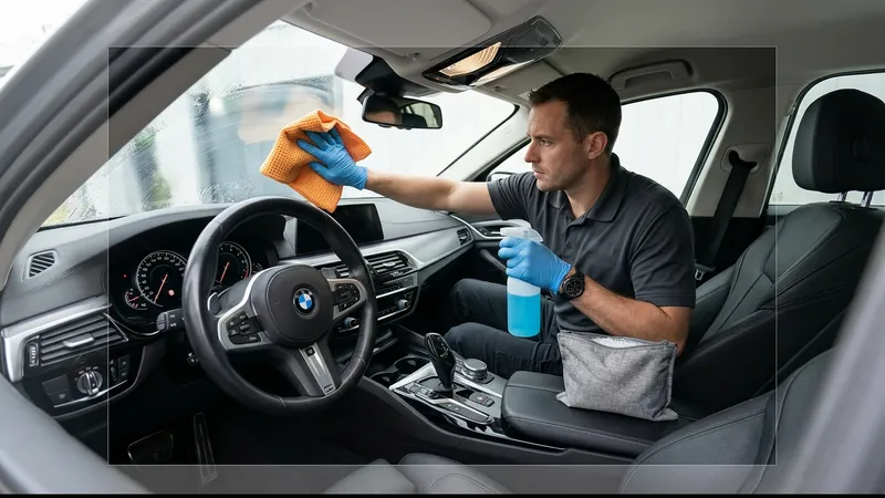 Steg 3: Rengör insidan av rutorna från fet hinna och plastångor